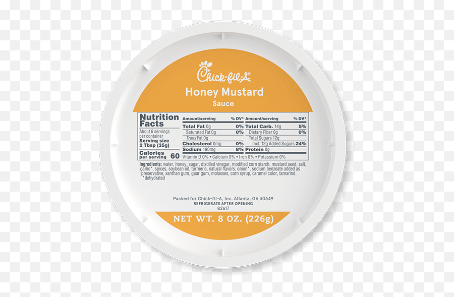 8oz Honey Mustard Sauce Nutrition And Description Chick Fila Dot Png 