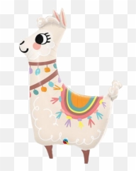 Llama Foil Balloon With Helium - Llama Balloon Png,Llama Transparent