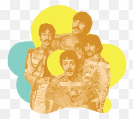 Beatles To Bts - Orangereacts2 Beatles Lonely Hearts Club Band Painting 1967 Black And White Png,Menudo Png