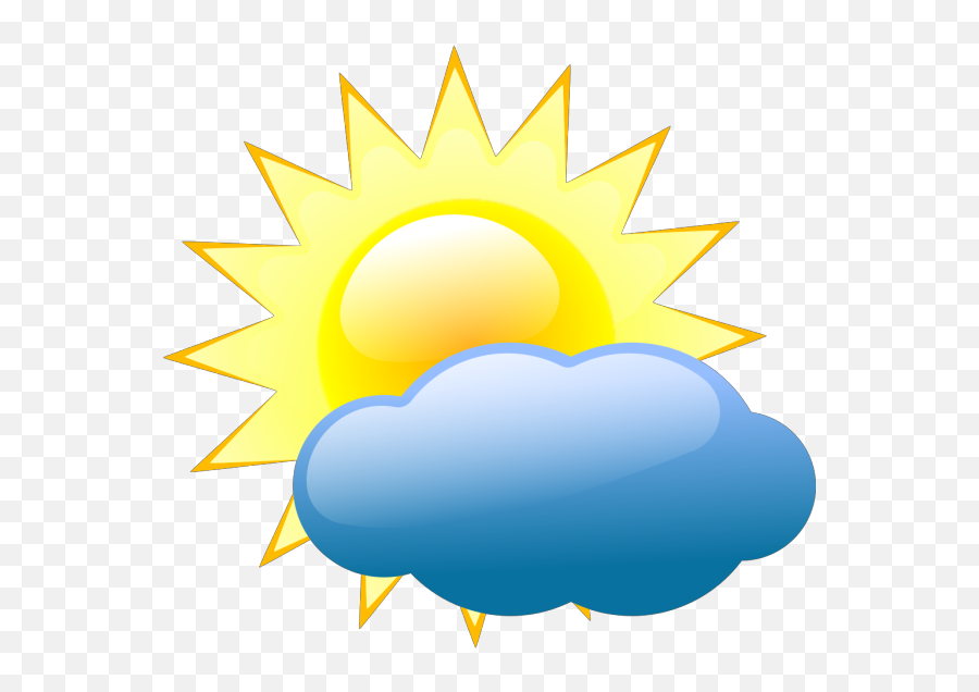 Sunny Weather Symbols Png Svg Clip Art - Sun And Cloud Clip Art,Weather Icon For Blackberry