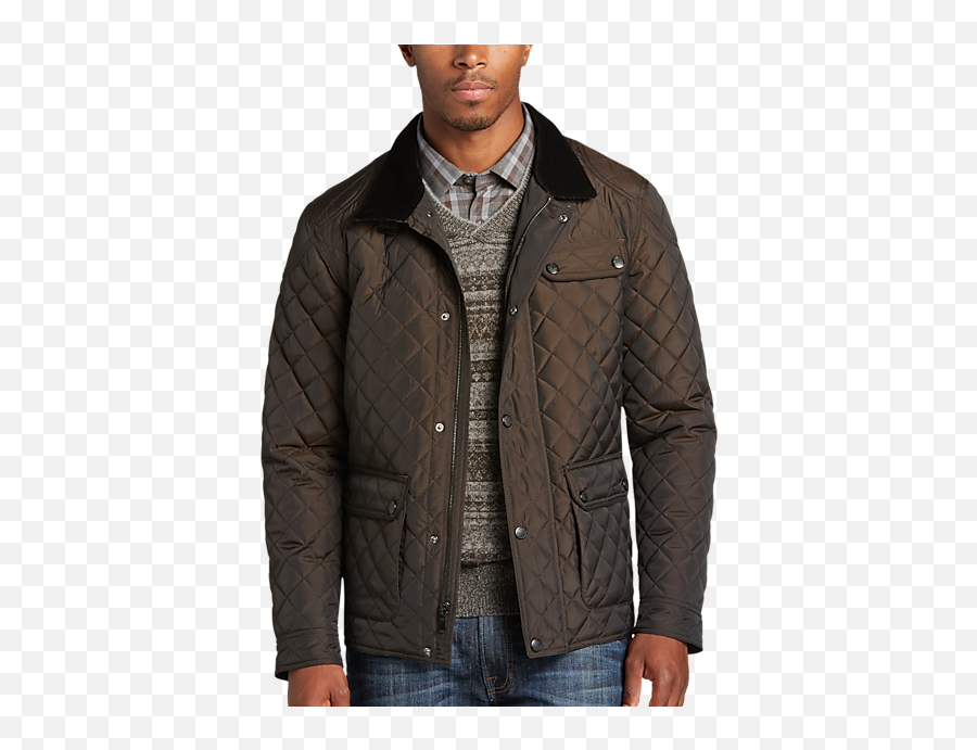 Pronto Uomo Brown Modern Fit Quilted - Long Sleeve Png,Bay Icon Denim