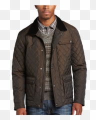 Pronto Uomo Brown Modern Fit Quilted - Long Sleeve png