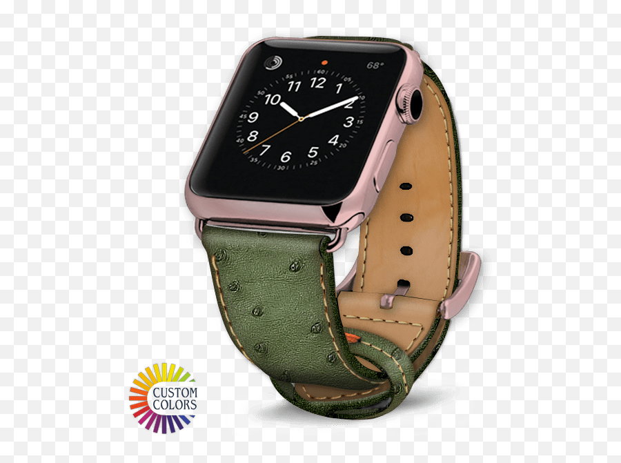 Apple Watch Strap Ostrich Leather - Kožený Remienok Apple Watch Png,Green Phone Icon On Apple Watch