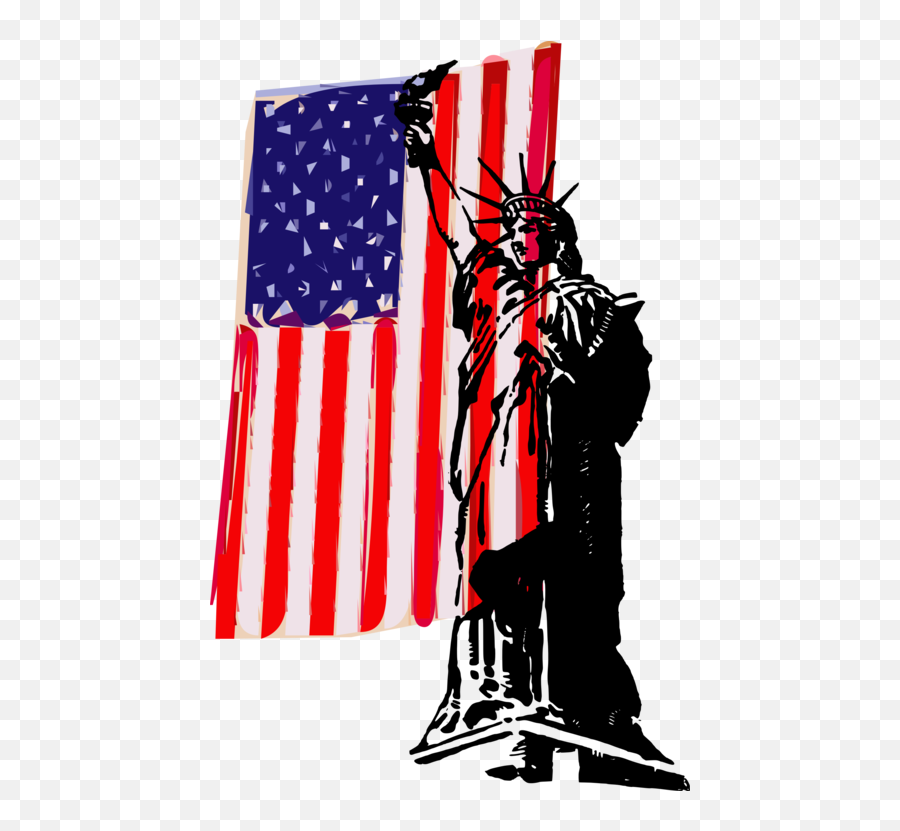 Statue Of Liberty Flag The United States Drawing - Usa Flag Drawing Png,United States Flag Png