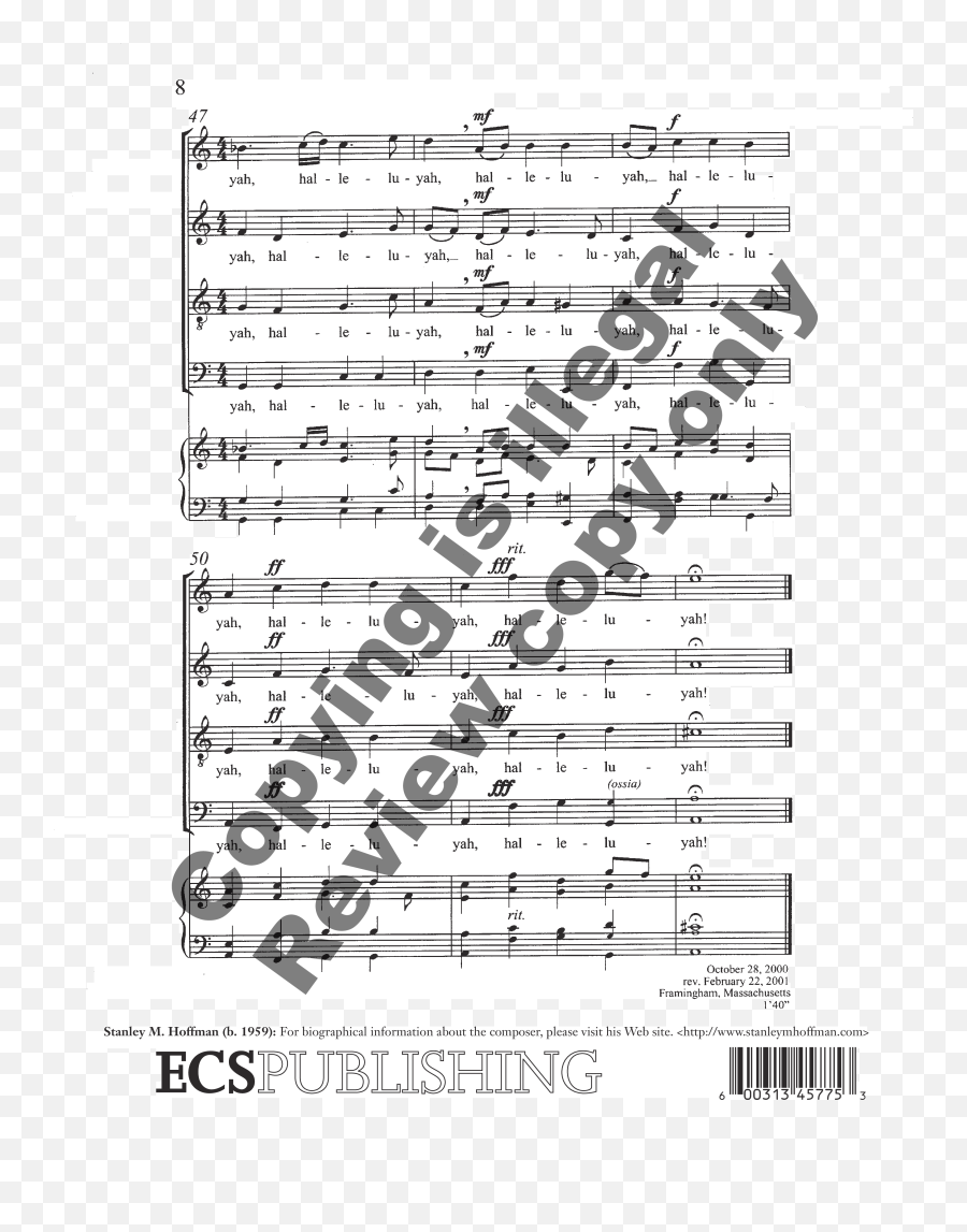 Psalm 117 Satb By Hoffman S Jw Pepper Sheet Music - Last Words Of David Png,Icon Psalm 117