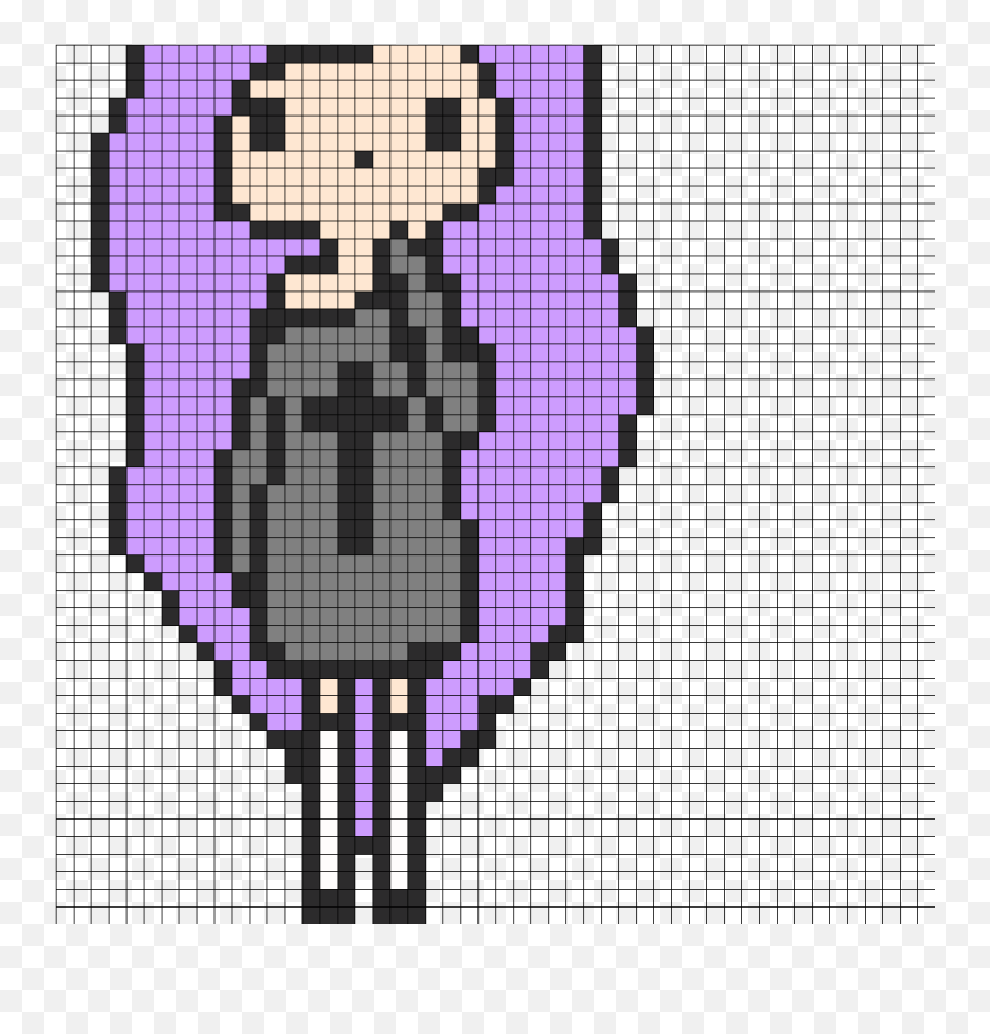 Pastel Goth Tumblr Girl Part 1 Perler Bead Pattern - Pixel Art With Grid Png,Pastel Goth Png Pastel Goth Tumblr Girl Part 1 Perler Bead Pattern - Pixel Art With Grid Png,Pastel Goth Png