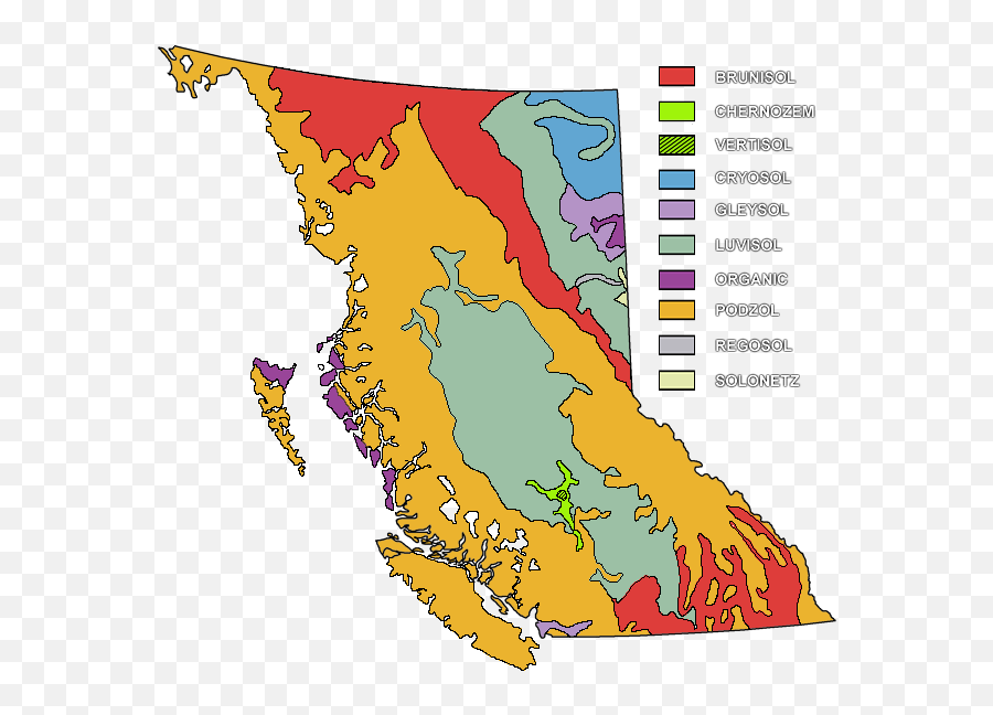 British Columbiau0027s Soil Types - Canada Shoring Soil Map Of Bc Png,Icon Legend For I Phone 6plus
