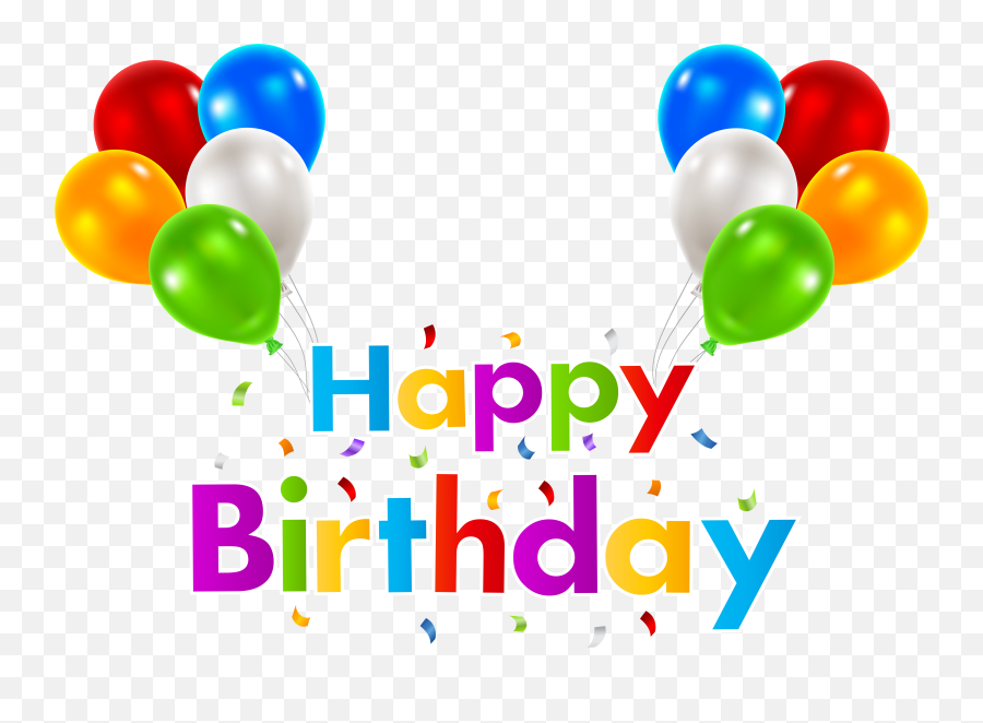 Happy Birthday Balloon Clipart - Clip Art Happy Birthday Balloons Png,Happy Transparent Background