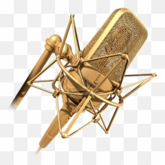 Gold - microphone Music Logo Png Full Size PNG Mic