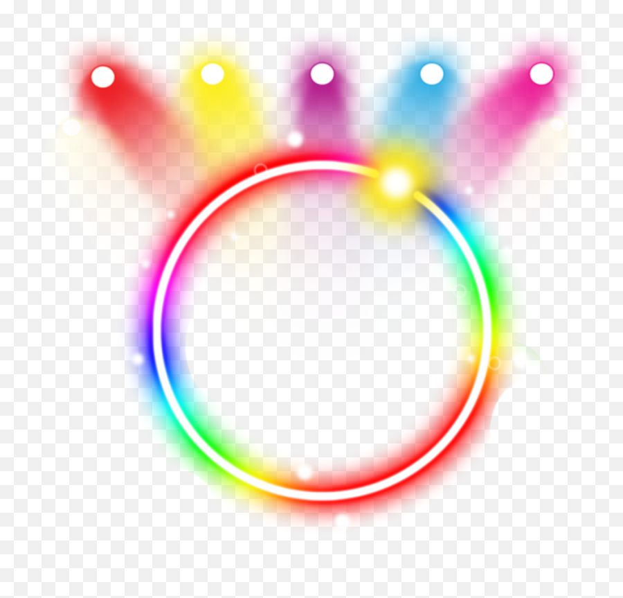 Mq Circle Circles Rainbow Rainbows Neon - Neon Lamp With Transparent Background Png,Rainbow Circle Png