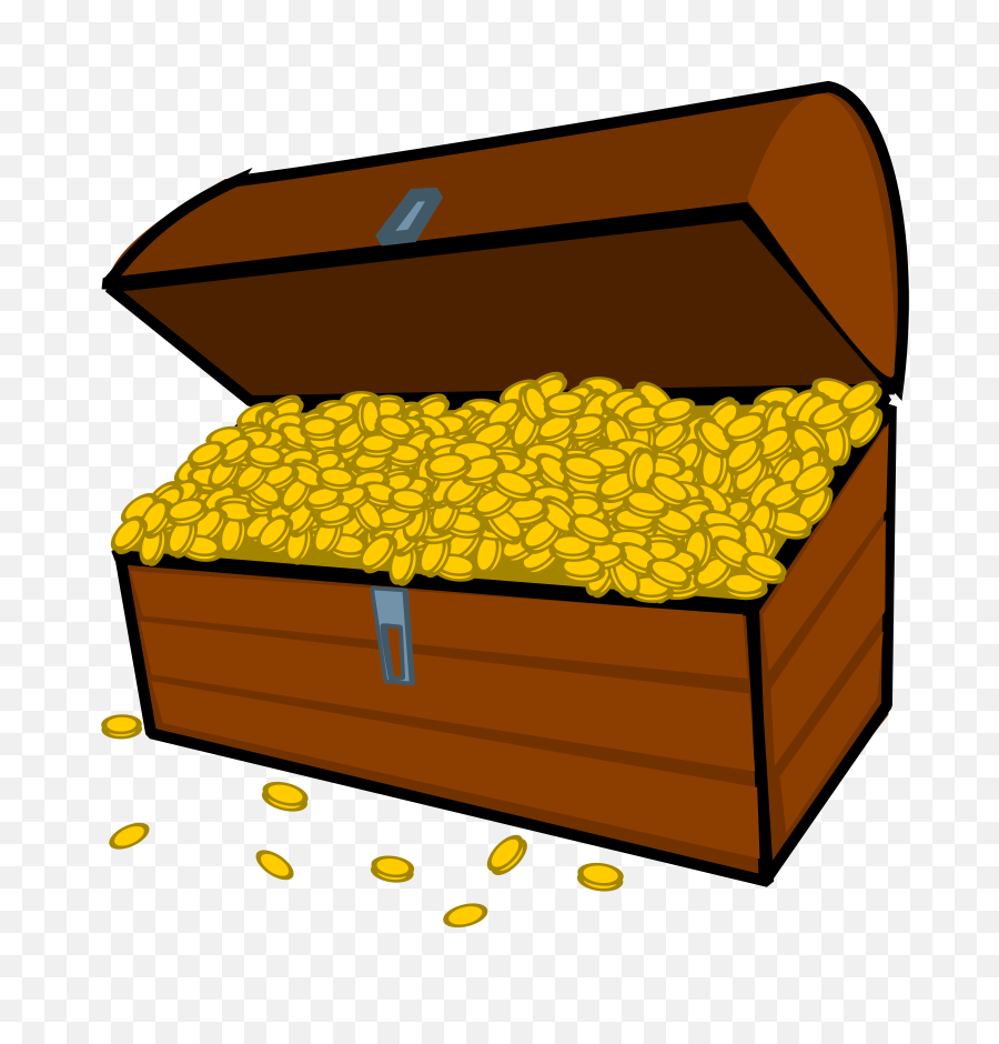 Overflowing Treasure Chest - Pirate Gold Clipart Png,Treasure Chest Transparent