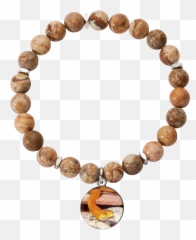 Download Hd Eye Of The Beholder Charm Bracelet - Bracelet Men Brown Beaded Bracelet Png,Beholder Png