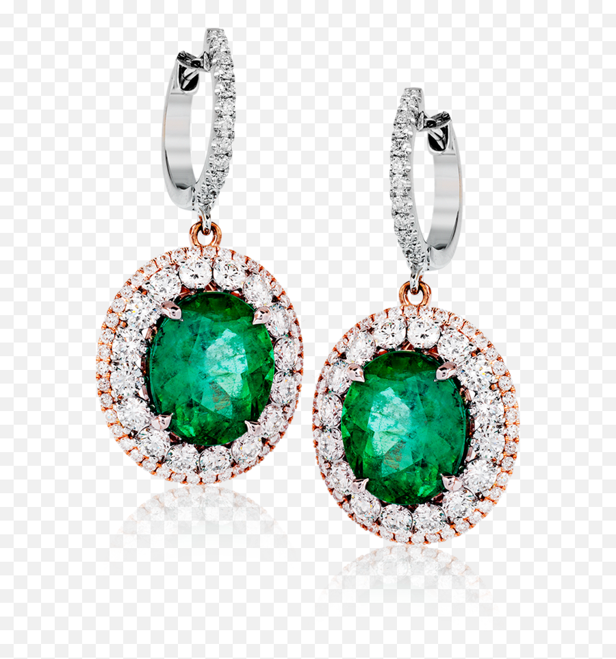 Me2370 - Simongwhitediamondandemeraldearring Where Emerald Earring Transparent Png,Gold Earring Png