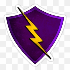 Purple Lightning Bolt - Shield With A png