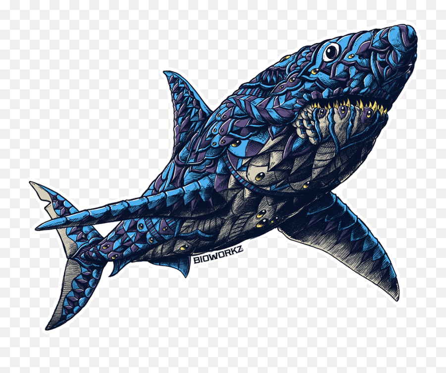 Great White Shark Sticker - Shark Art Png,Great White Shark Png