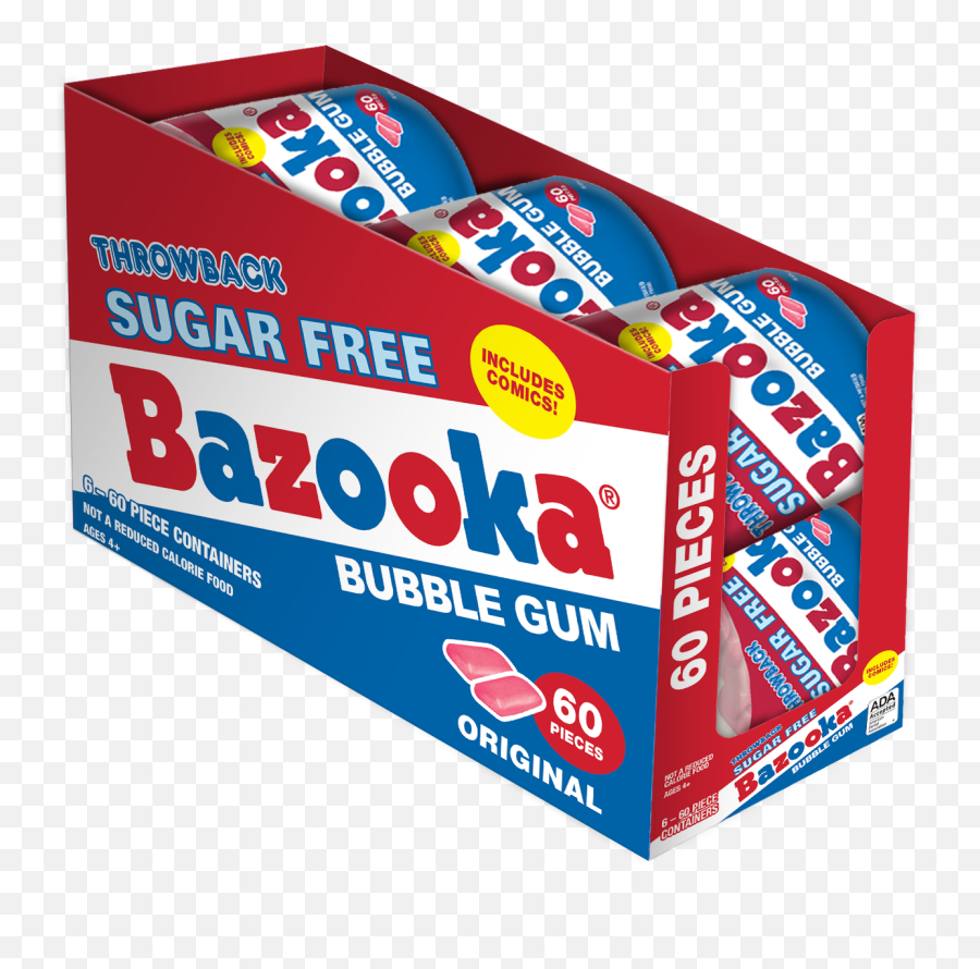 Bazooka Sugar Free Original Bubble Gum 60 Pcs To - Go Cup 6 Count Walmartcom Bazooka Bubble Gum Png,Bazooka Png