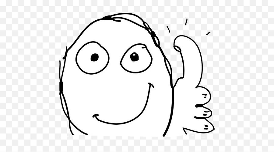 Sticker Maker - Troll Face 2 Thumbs Up Meme Drawing Png,Troll Face Png