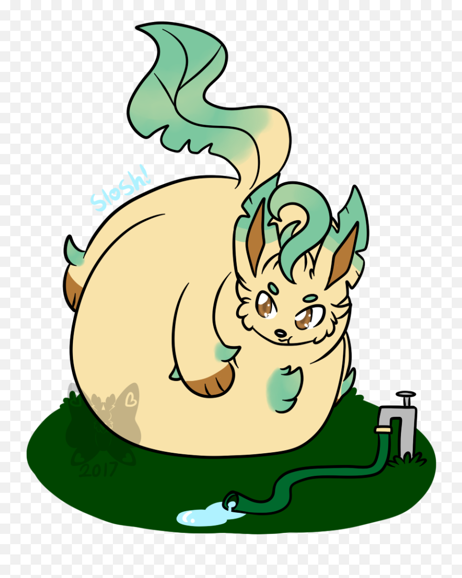 Pkmn - Leafeon U2014 Weasyl Leafeon Inflation Png,Leafeon Png