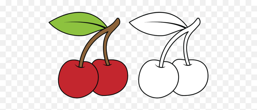 Coloring Cherry For Kids - Superfood Png,Cherry Transparent Background