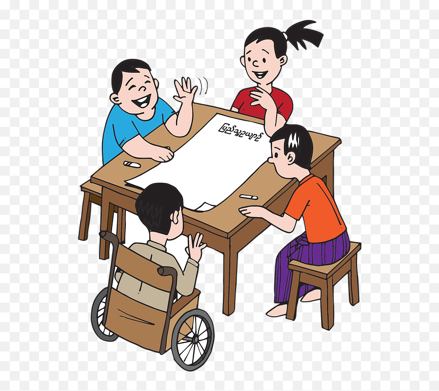 Myanmar Burma People - Free Vector Graphic On Pixabay Dibujos De La Educacion Inclusiva Png,People Sitting At Table Png