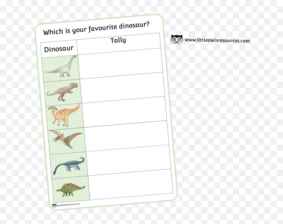 Free Dinosaur Tally Printable Early Png Marks