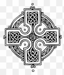 Irish Clipart Celtic Knot - Round Cross Tattoo png
