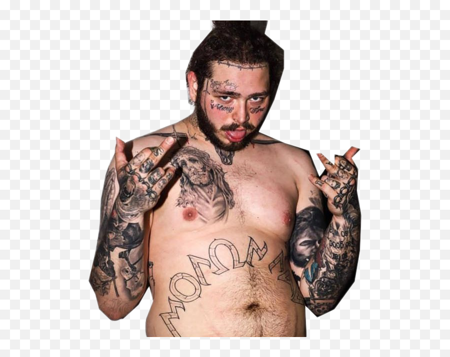 Post Malone Png Image Background - Post Malone Tattoos Body,Post It Png