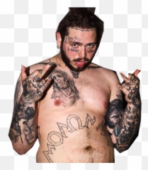 Post Malone Png Image Background - Tattoos Body