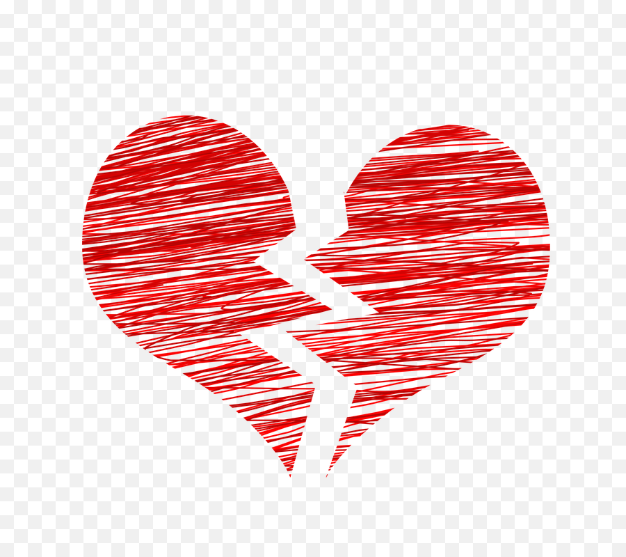 Tumblr Broken Heart Png 1 Image - Broken Heart Transparent Background,Red Heart Png