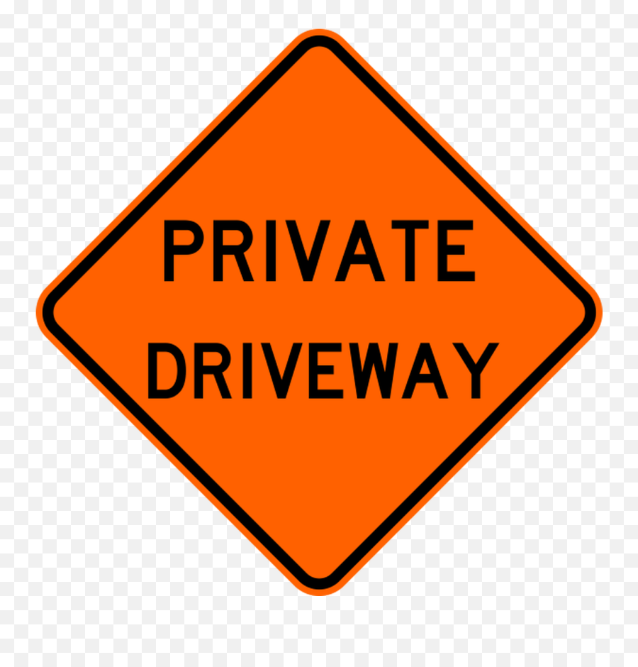 Private Driveway Warning Trail Sign Digital Crayon - Dot Png,Yellow Warning Icon