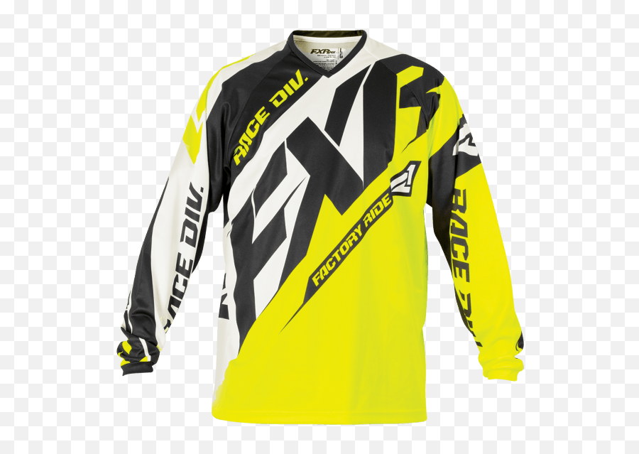 Fxr Clutch Prime Mx Jersey Hi - Visblackwhite Long Sleeve Png,Icon Airframe Visors