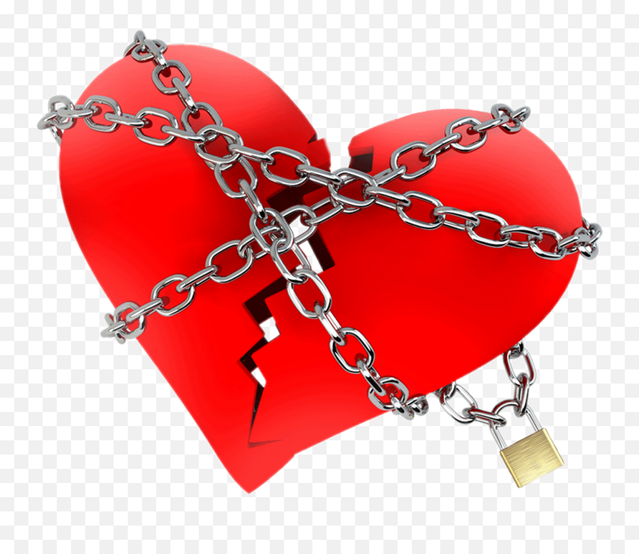 Download Heart Chain Brokenheart Hate Love Red Lock Truelove - Broken Heart With Chains Png,Broken Chains Png