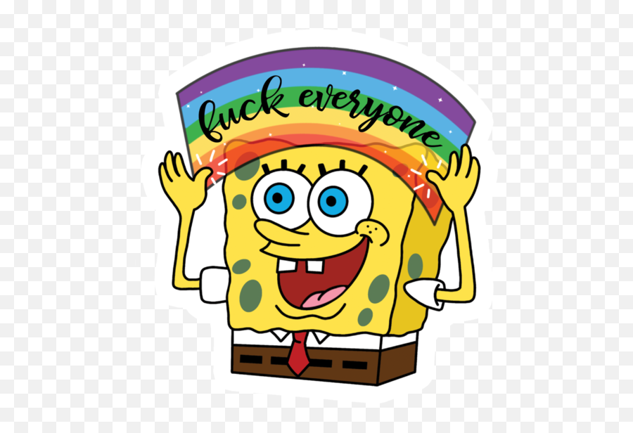 Spongebob Squarepants Everyone - Spongebob Meme Graduation Sticker Png,Spongebob Face Png