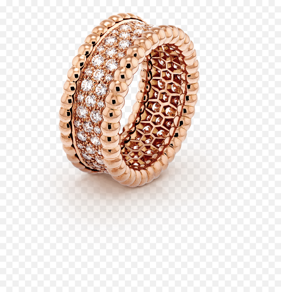 Perlée Diamonds Ring 3 Rows - Vcarn9we00 Van Cleef Vancleef Rings Png,Diamond Transparent