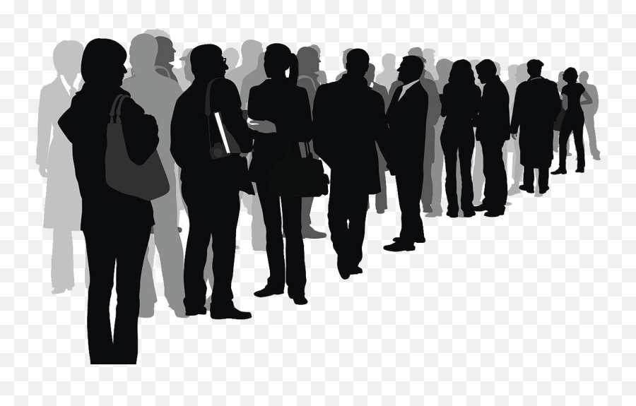 Silhouette Crowd Drawing Illustration - A Sea Of People People Crowd Silhouette Png,People Standing Png