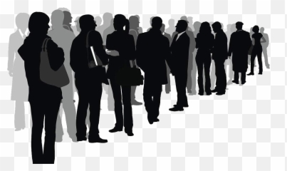 Silhouette Crowd Drawing Illustration - A sea of people People Png