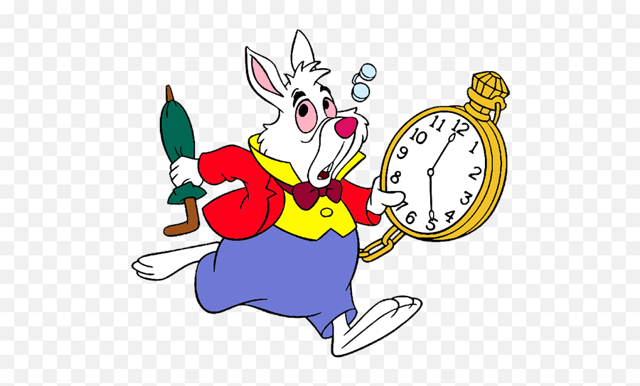Transparent Alice In Wonderland Rabbit Clipart - White Rabbit Alice In Wonderland Cartoon Png,Alice In Wonderland Transparent