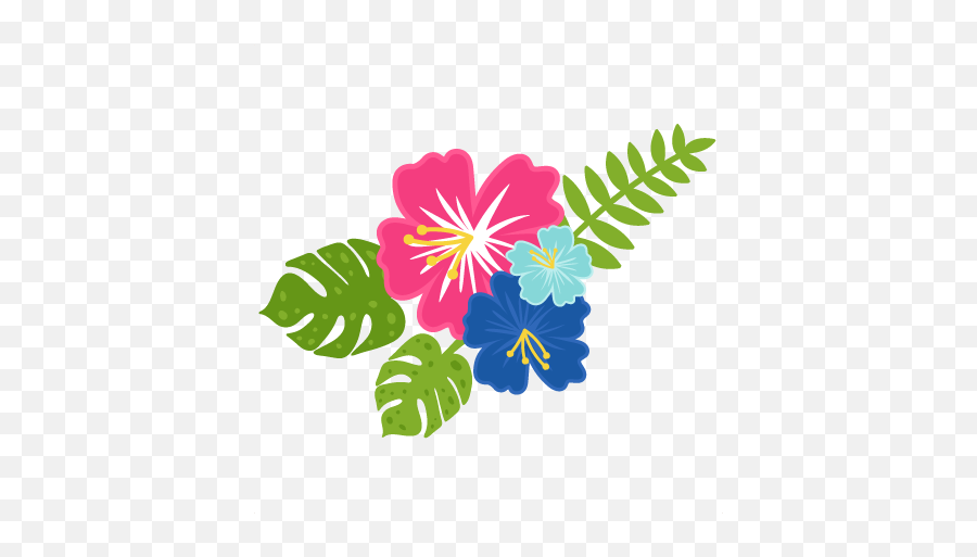 Hawaiian Flowers Scrapbook Cuts Svg - Hawaiian Flowers Svg Png,Hawaiian Png