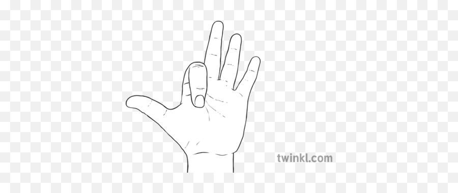 Open Hand With Index Finger Bent Exercise Ks2 Bw Rgb - Hands Bend Finger Drawing Png,Open Hand Png