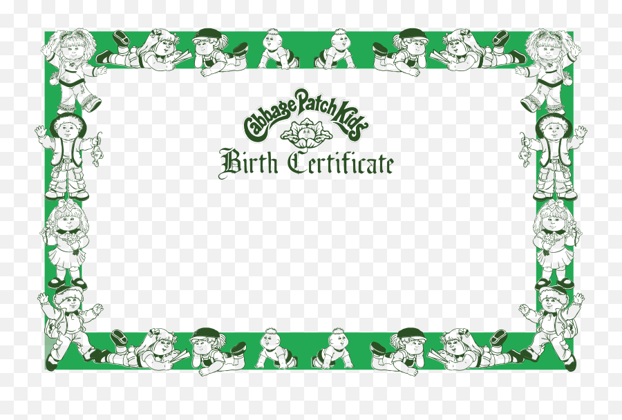Cabbage Patch Kid Printable Certificates In 2020 Adoption Printable 