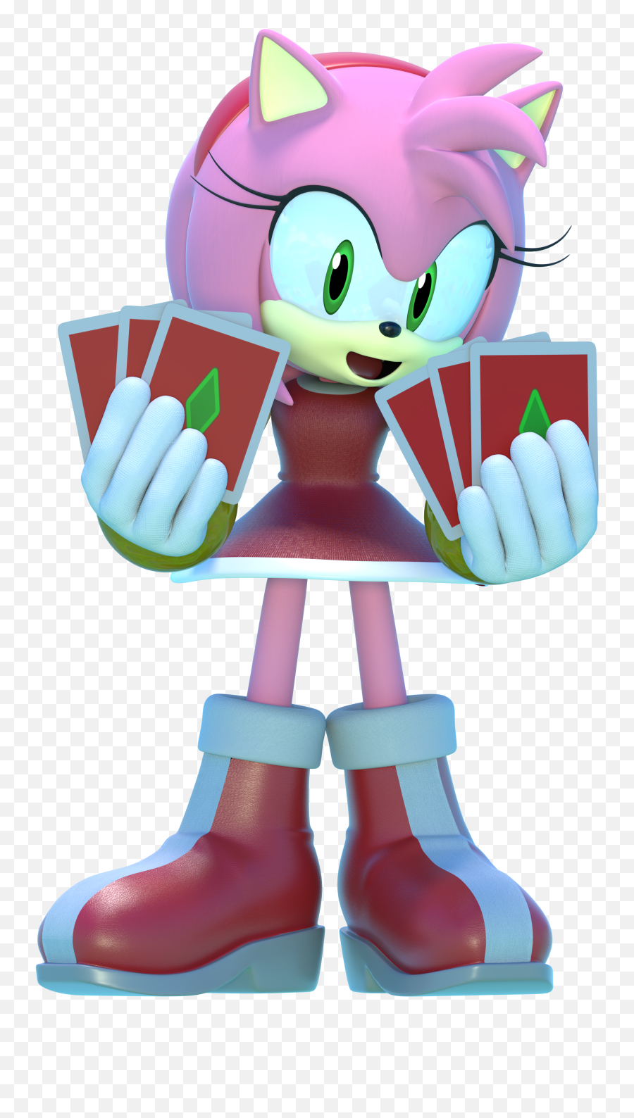 3d Render Amy And Her Tarot Cards Sonicthehedgehog - Amy Rose Tarot Cards Png,Tarot Cards Png