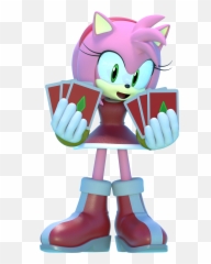 3d Render Amy And Her Tarot Cards Sonicthehedgehog - Amy Rose Tarot Cards Png,Tarot Cards Png