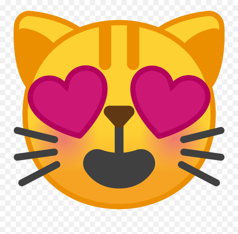 Smiling Cat Face With Heart Eyes Icon Noto Emoji Smileys - Heart Eyes Emoji Cat Png,Emoji Eyes Png