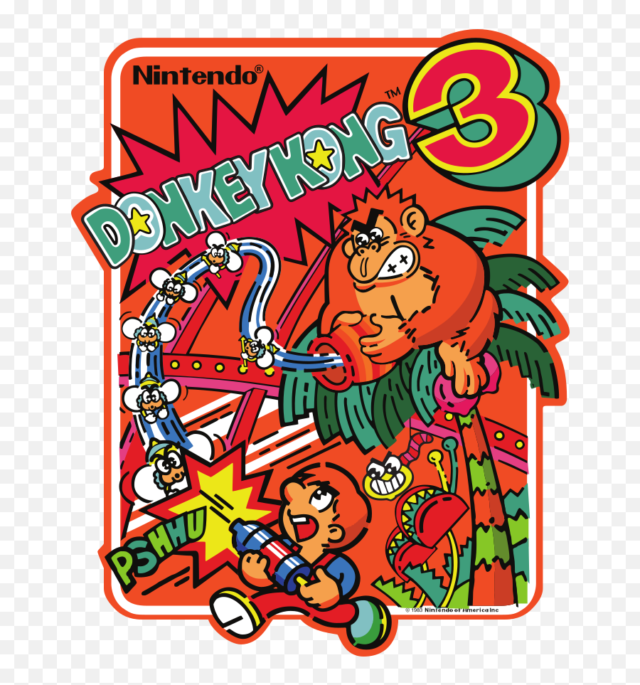 Donkey Kong 3 - Super Mario Wiki The Mario Encyclopedia Donkey Kong Arcade Art Png,Nes Controller Icon