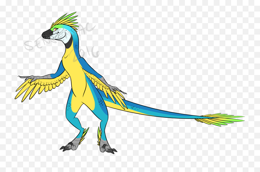Utahraptormacaw Hybrid Clipart - Full Size Clipart Hybrid Macaw Drawing Png,Flying Goffin Cockatoo Cartoon Clipart Icon