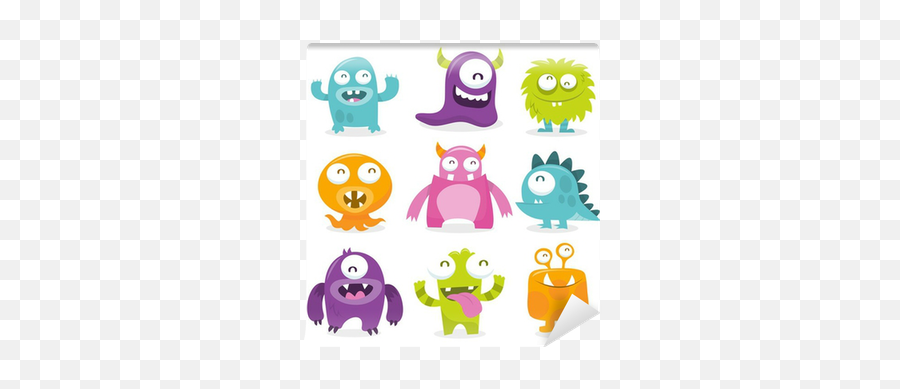 Wall Mural Series Of Vector Illustrated Cartoon Monsters - Pixersus Illustrated Monsters Png,Monster Head Icon