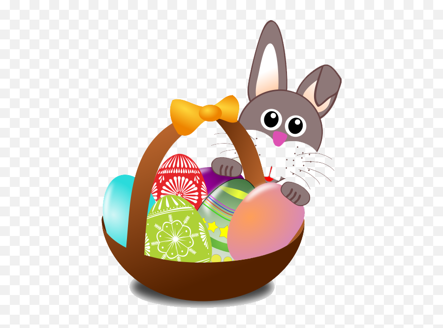 Easter Basket Bunny Png Transparent - Bunny Egg Hunt Easter,Easter Basket Transparent