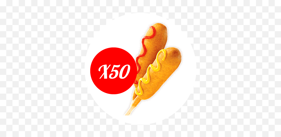 Download Corn Dog Servings X50 - Hot Dog On A Stick Png Corn Dog,Corn Dog Png