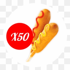 Download Corn Dog Servings X50 - Hot Dog On A Stick Png Corn Dog,Corn Dog Png