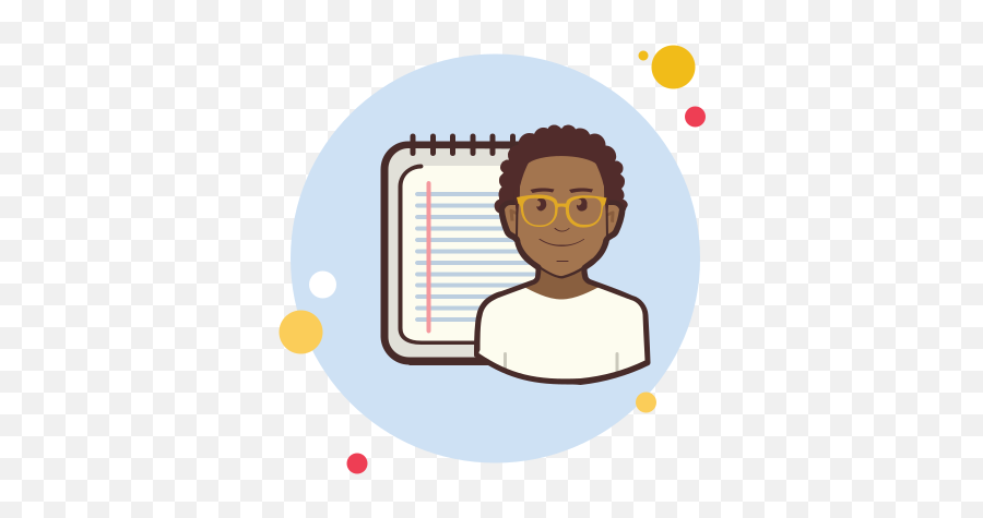 Man With A Notebook Icon In Circle Bubbles Style - Happy Png,Man In Circle Icon